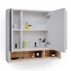Spiegelschrank Badschrank Badspiegel 80cm Badmöbel Beatrice 3-türig Ablage ^ Vicco