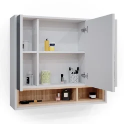 Spiegelschrank Badschrank Badspiegel 80cm Badmöbel Beatrice 3-türig Ablage ^ Vicco