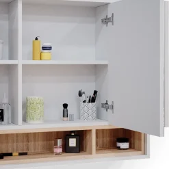 Spiegelschrank Badschrank Badspiegel 80cm Badmöbel Beatrice 3-türig Ablage ^ Vicco