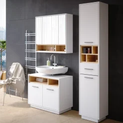 Spiegelschrank Badschrank Badspiegel 80cm Badmöbel Beatrice 3-türig Ablage ^ Vicco