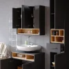 Spiegelschrank Badschrank Badspiegel 80cm Badmöbel Beatrice 3-türig Ablage ^ Vicco Best