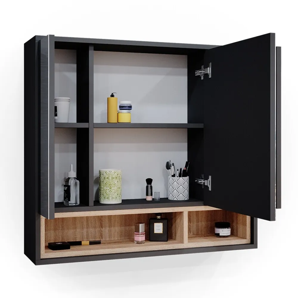 Spiegelschrank Badschrank Badspiegel 80cm Badmöbel Beatrice 3-türig Ablage ^ Vicco Best