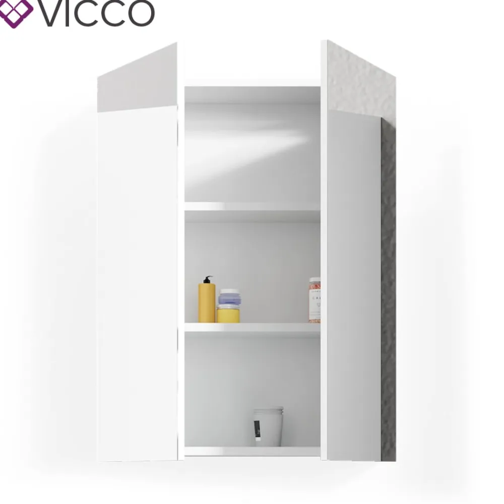 Spiegelschrank FREDDY Weiß Spiegel Badspiegel Wandspiegel Badezimmer ^ Vicco Hot
