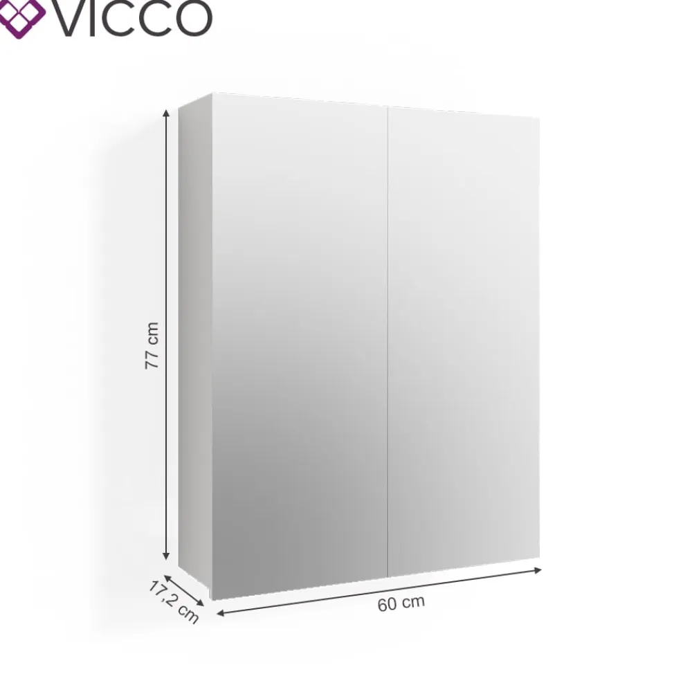 Spiegelschrank FREDDY Weiß Spiegel Badspiegel Wandspiegel Badezimmer ^ Vicco Hot