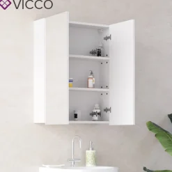 Spiegelschrank FREDDY Weiß Spiegel Badspiegel Wandspiegel Badezimmer ^ Vicco Hot