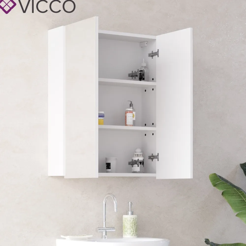 Spiegelschrank FREDDY Weiß Spiegel Badspiegel Wandspiegel Badezimmer ^ Vicco Hot