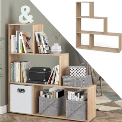 Vicco Treppenregal Asym Raumteiler Bücherregal Regal Wandregal 4 Fächer Sonoma Discount