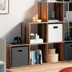Treppenregal Raumteiler Stufenregal 10 Fächer Old Style - Bücherregal ^ Vicco Online