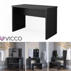 Universalhocker Bank schwarz - Frisiertisch Kommode Spiegel ^ Vicco Hot
