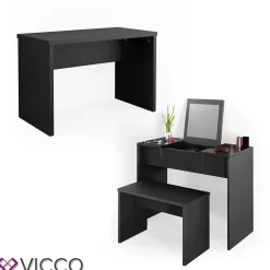 Universalhocker Bank schwarz - Frisiertisch Kommode Spiegel ^ Vicco Hot