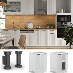 Vicco Unterschrank 60 cm FAME Line Küchenschrank Küchenzeile Landhaus Weiß Discount