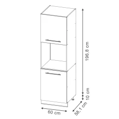 Vicco Vorratsschrank Fame-Line Weiß Hellblau-Grau gerahmt 60 cm 2 Türen Discount