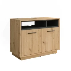 Vicco Waschtischunterschrank Waschbeckenunterschrank Beatrice Eiche Anthrazit modern 80x64 cm Badkommode Badschrank Badezimmer Schrank Badmöbel Schranktür Schrankfach Online