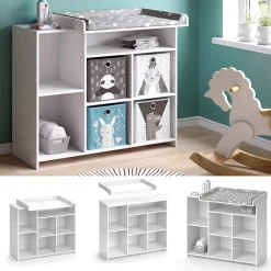 Vicco Wickelkommode Babykommode Wickeltisch Oskar Simple Weiß Kinder-Faltboxen Sale