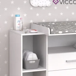 Vicco Wickelkommode Oskar Baby Wickelregal Kommode Wickeltisch Weiß Hot