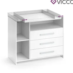 Vicco Wickelkommode Oskar Baby Wickelregal Kommode Wickeltisch Weiß Hot