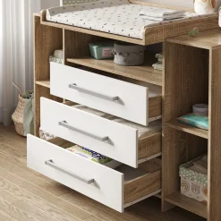 Vicco Wickelkommode Oskar XL 143 x 100 cm, Sonoma Weiß, inklusive Wickelauflage Sale