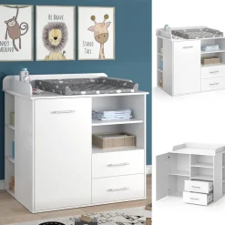 Vicco Wickelkommode Wickeltisch Wickelschrank Lea Weiß Wickelaufsatz Schublade Online