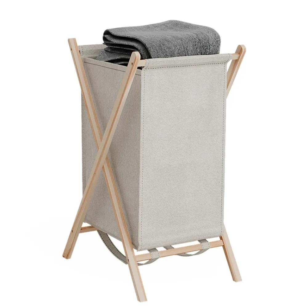 Wäschekorb Bruno Beige 40 x 64 cm ^ Vicco Online