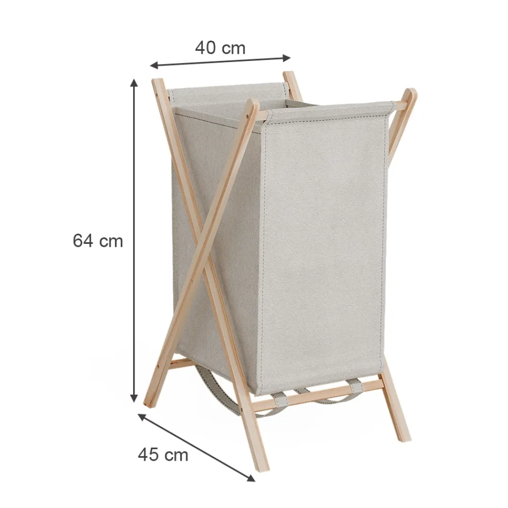 Wäschekorb Bruno Beige 40 x 64 cm ^ Vicco Online