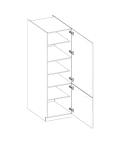 Vigo Hochschrank 60 Eiche Lancelot Weiß Hochglanz Küchenzeile Küchenblock Küche ^ Küchen-Preisbombe