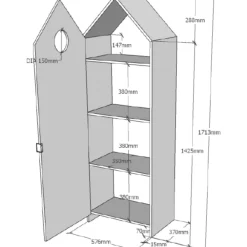 vipack CASAMI Set 3-teilig - 2x Schrank 1-türig mit Front in Weiß, 1x Regalschrank Schranktüren Weiß und Pink Outlet