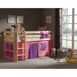 Spielbett Pino mit Textilset "Bella", Kiefer massiv natur lackiert ^ vipack Sale