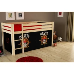 vipack Spielbett Pino mit Textilset "Pirates", Kiefer massiv natur lackiert Online