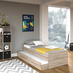 VitaliSpa Bett Enzo Jugendbett mit Gästeliege Funktionsbett 90x200 cm  Sonoma Hot