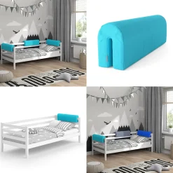 VitaliSpa Bettkantenschutz Bettumrandung Kinderbett Kantenschutz türkis Babybett Sale