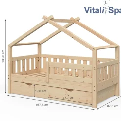 VitaliSpa Design Kinderbett 160x80 Babybett Jugendbett 2 Schubladen Lattenrost Matratze Online