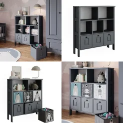 Kinderregal Ajaton Grau 103,6 x 113,4 cm ^ VitaliSpa