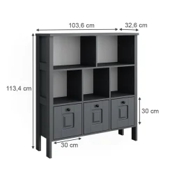 Kinderregal Ajaton Grau 103,6 x 113,4 cm ^ VitaliSpa