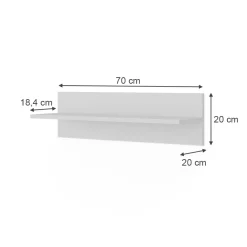 VitaliSpa Wandregal Ajaton Weiß 70 x 20 cm