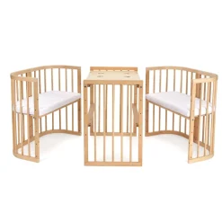Babybett Kinderbett 7in1 mit Matratze, mitwachsendes Kinder-Bett ^ Waldin Discount