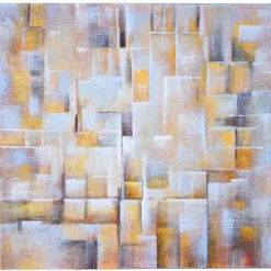 MCW Wandbild Cubes, 100% handgemaltes Ölgemälde Gemälde XL, 100x100cm Hot