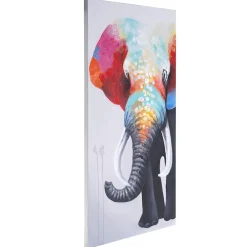 MCW Wandbild Elefant II, 100% handgemaltes Ölgemälde Gemälde XL, 140x70cm Discount
