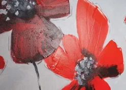 MCW Wandbild Mohnblume, 100% handgemaltes Ölgemälde Gemälde XL, 165x90cm