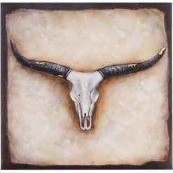 MCW Wandbild Stier, 100% handgemaltes Ölgemälde Gemälde XL, 100x100cm Clearance