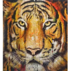 MCW Wandbild Tiger, 100% handgemaltes Ölgemälde Gemälde XL, 100x90cm Hot