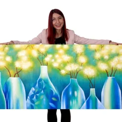 Wandbild Vasen, 100% handgemaltes Ölgemälde Gemälde XL, 135x70cm ^ MCW Sale