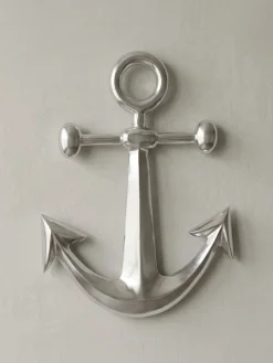 Wanddeko Dekofigur Anker Aluminium silberfarben poliert 62,5 cm im maritimen Stil ^ KADIMA DESIGN Sale