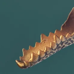 Finebuy Wanddekoration Krokodil Aluminium 31 cm Wandobjekt goldfarben modern Tiermotiv Online