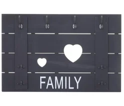 MCW Wandgarderobe -C89 Family, Garderobenpaneel Garderobe, Shabby-Look Vintage, 8 Haken 60x90cm ~ dunkelgrau, shabby Online