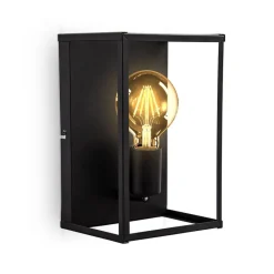 Wandleuchte, schwarz, 1xE27 max. 60W exkl. ^ B.K.Licht Outlet