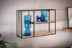 Finebuy Wandregal Hängeregal Holz Metall 60x40x18 cm Regal Rechteckig Massiv Best