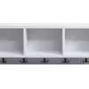 MCW Wandregal -K49, Garderobe Wandgarderobe Regal, 3 Staufächer 5 Haken 30x80x20cm Holz ~ weiß, shabby Online