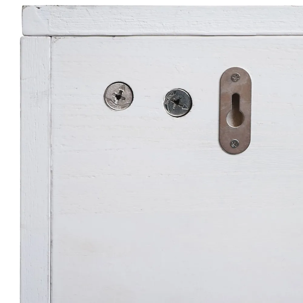 MCW Wandregal -K49, Garderobe Wandgarderobe Regal, 3 Staufächer 5 Haken 30x80x20cm Holz ~ weiß, shabby Online