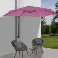 Wandschirm Acerra, Ampelschirm Balkonschirm Sonnenschirm, 3m neigbar, Polyester Alu/Stahl 9kg ~ lavendel-rot ^ MCW Outlet