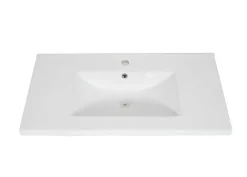Waschbecken -B19, Waschtisch Handwaschbecken Badezimmer Bad, Keramik eckig 81cm, weiß ^ MCW Best
